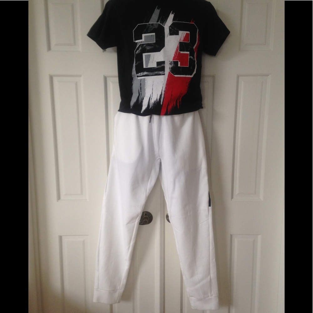 H & M White & Black Sweatpants